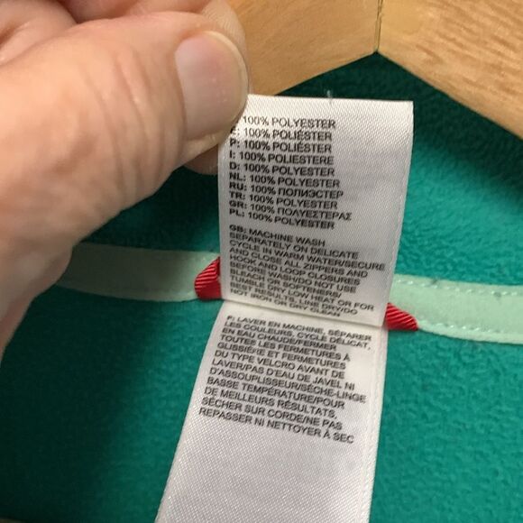 The North Face Jade Green Quarter Zip Lightweight Fleece Pullover Size Small - Picture 6 of 12